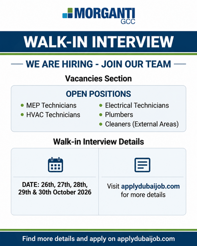 Morganti GCC Conducting Walk in Interview in UAE!