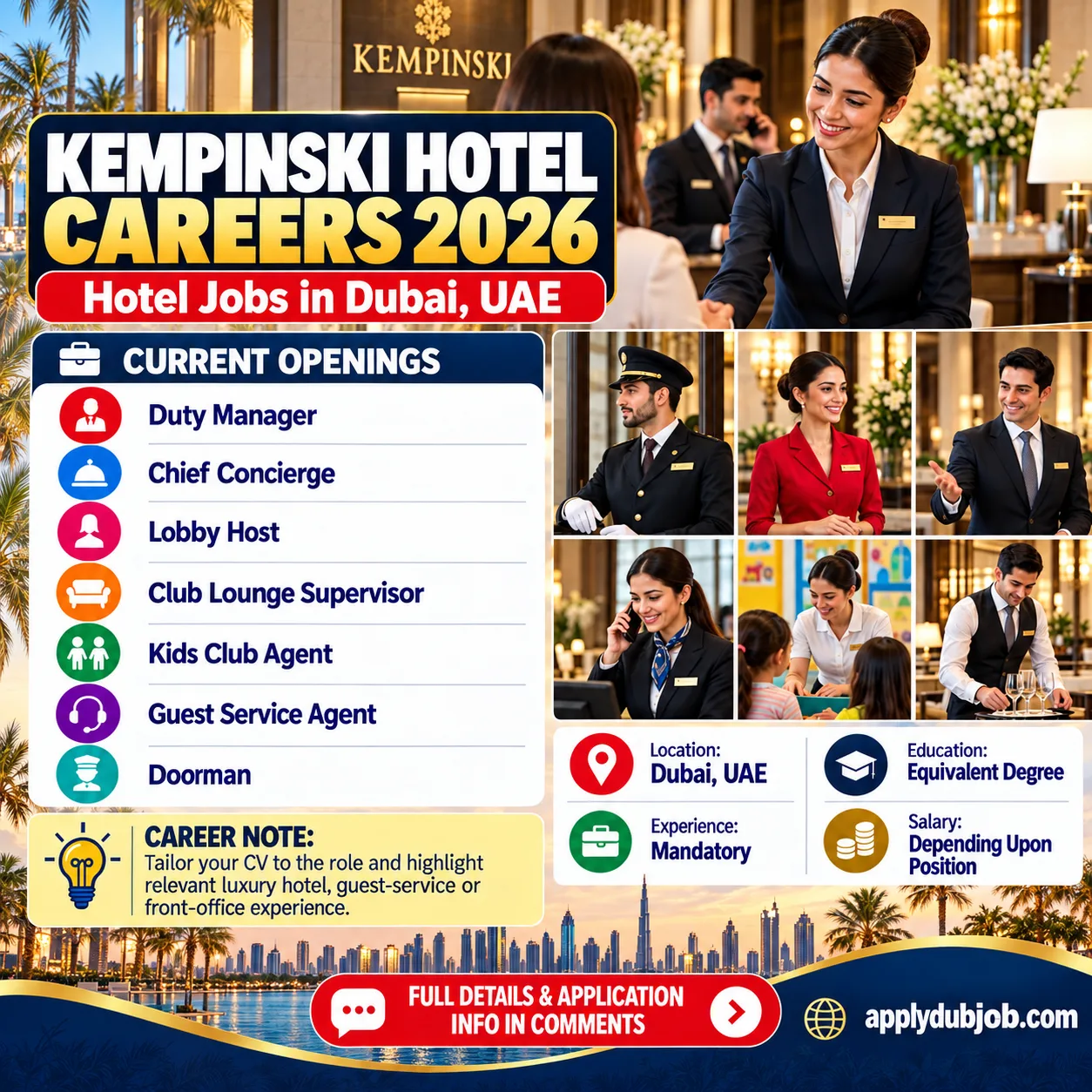 Kempinski Hotel in Dubai – Latest Jobs 2026