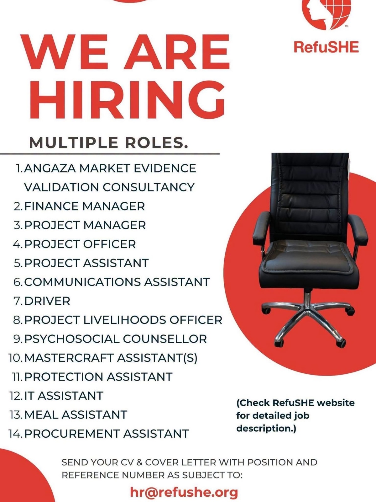 RefuSHE is Hiring! 📢