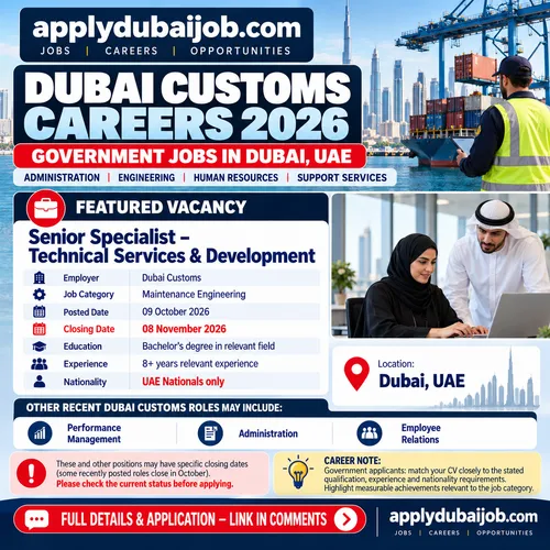 Dubai Customs is hiring for multiple Government Jobs in UAE!