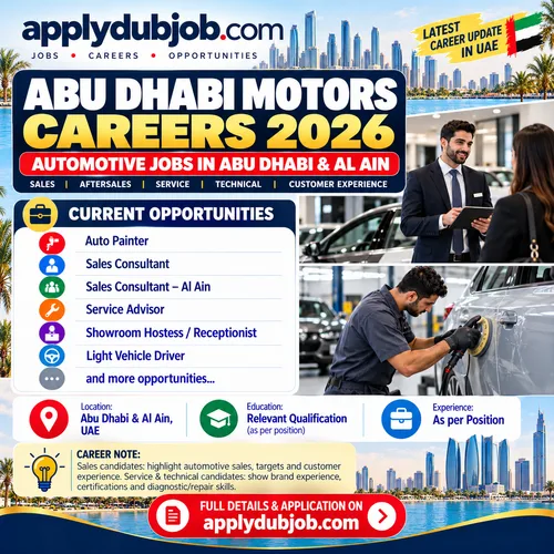 Abu Dhabi Motors is hiring for multiple roles in UAE!
