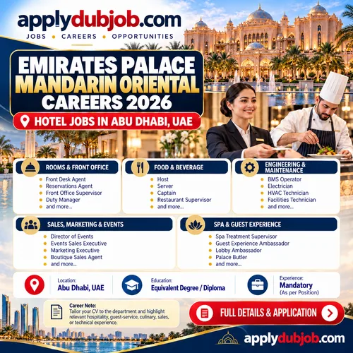 Emirates Palace Hotel is hiring in the UAE!