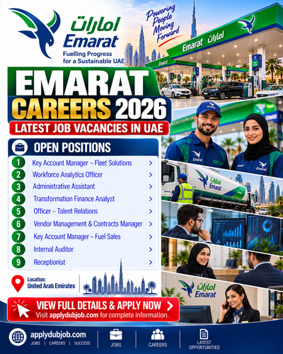 Emarat Dubai - has announced multiple vacancies across various departments in the UAE.