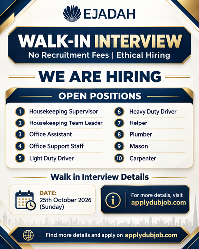 EJADAH Conducting Walk in Interview in UAE 🇦🇪