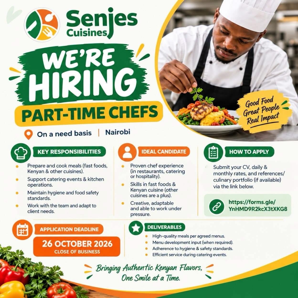 📢 Senje’s Cuisines Limited is Hiring in Nairobi!