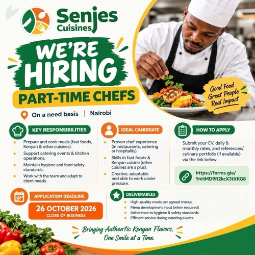 📢 Senje’s Cuisines Limited is Hiring in Nairobi!