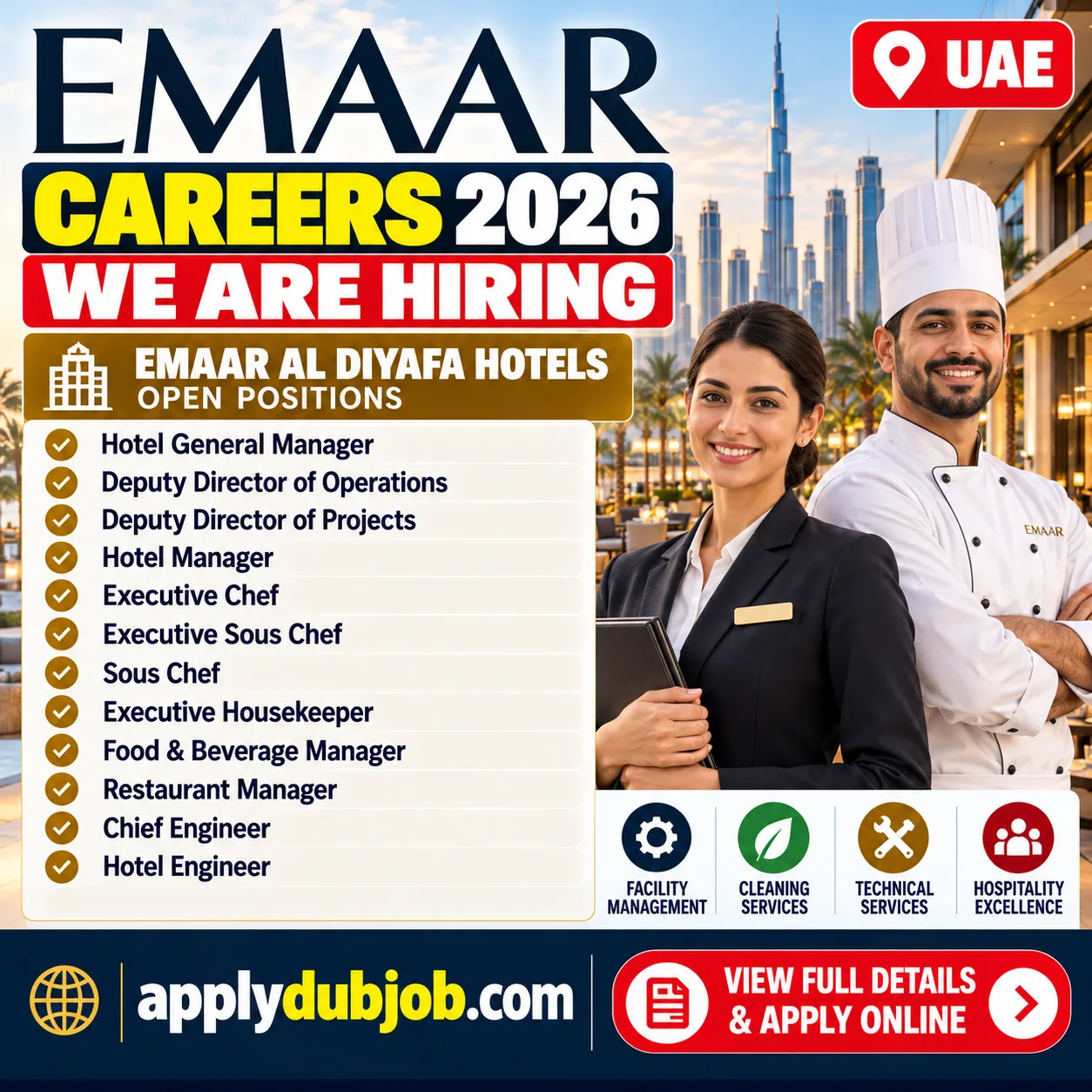 Emaar is hiring - announced multiple opportunities in Dubai and across UAE.