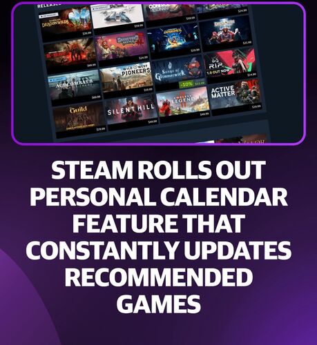 Steam Personal Calendar Rolls Out With Daily Game Picks
