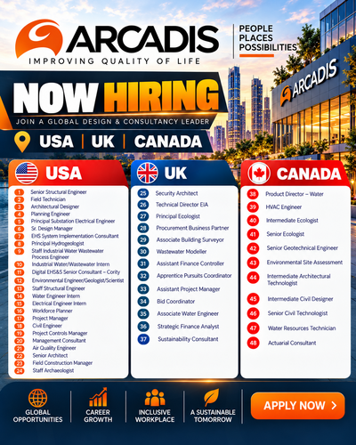 ARCADIS Job Vacancy USA-UK-Canada (2026)