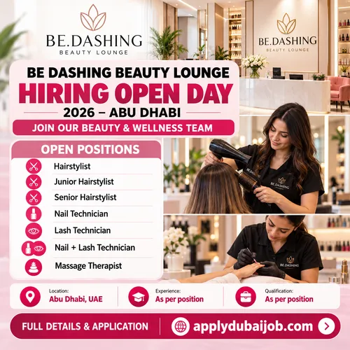 💼 BE.DASHING Beauty Lounge is Hiring in Abu Dhabi, UAE! 🇦🇪