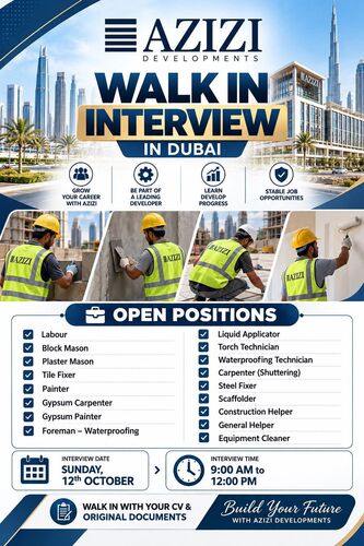 Azizi Developments Announces Walk-In Interview In Dubai, UAE!