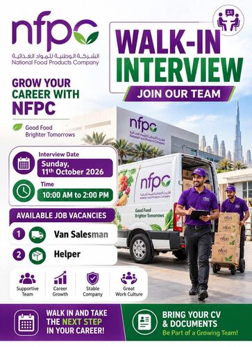 NFPC Announces Walk-In Interview In Dubai, UAE!