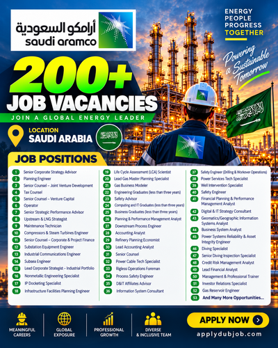 Saudi Aramco Jobs – Saudi Arabia