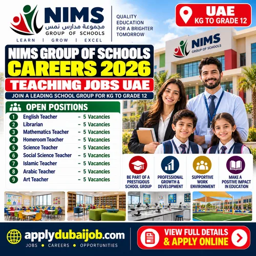 NIMS Group of Schools - has announced multiple vacancies across various departments in the UAE.