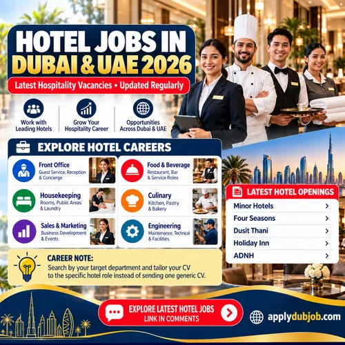 5 Star Hotel Jobs - Dubai - has announced multiple vacancies across various departments in the UAE.